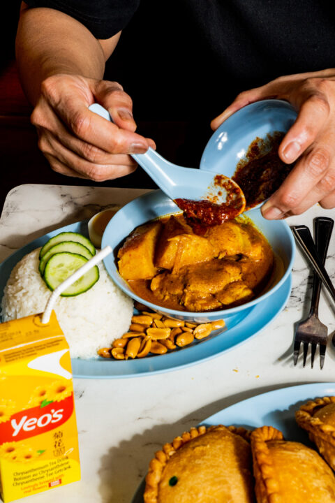 Old Chang Kee's Nasi Lemak traditional Singaporean dish